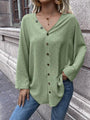 Esther Button Up V-Neck Long Sleeve Shirt