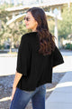 Dolores Round Neck Drop Shoulder Blouse