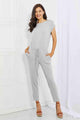 Meliza Comfy Days Full Size Boat Neck Jumpsuits in Grey