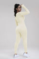 Susan Square Neck Long Sleeve Active Jumpsuits