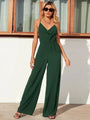 Sodelis Cutout Spaghetti Strap Wide Leg Jumpsuits