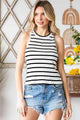 Olivia Striped Ribbed Round Neck Tank