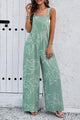 Nikauris Printed Wide Strap Jumpsuits with Pockets