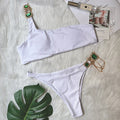 Piper Rhinestone Crystal Diamond Metal Chain Bikinis Metal Chain Swimwear 