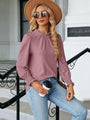 Tenten Frill Mock Neck Lantern Sleeve Blouse