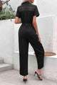 Diana Collared Neck Short Sleeve Jumpsuits