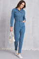 Isabel Snap Down Denim Jumpsuits with Pockets