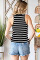 Olivia Striped Ribbed Round Neck Tank