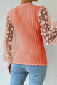 Sandy Double Take Textured Applique Long Sleeve Blouse