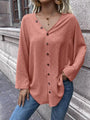 Esther Button Up V-Neck Long Sleeve Shirt