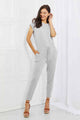 Meliza Comfy Days Full Size Boat Neck Jumpsuits in Grey