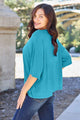 Dolores Round Neck Drop Shoulder Blouse