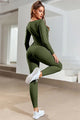Patricia Ruched Square Neck Long Sleeve Active Jumpsuits