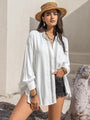 Marce Openwork Button Up Long Sleeve Shirt
