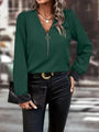 Lee Zip Up Long Sleeve Blouse