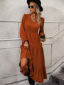 Abigail V-Neck Long Sleeve Tiered Sexy Dress - Vestir en Moda