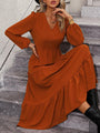 Abigail V-Neck Long Sleeve Tiered Sexy Dress - Vestir en Moda