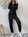 Laura Zip Up Elastic Waist Hooded Jogger Jumpsuits