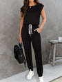 Daylin Drawstring Round Neck Sleeveless Jumpsuits