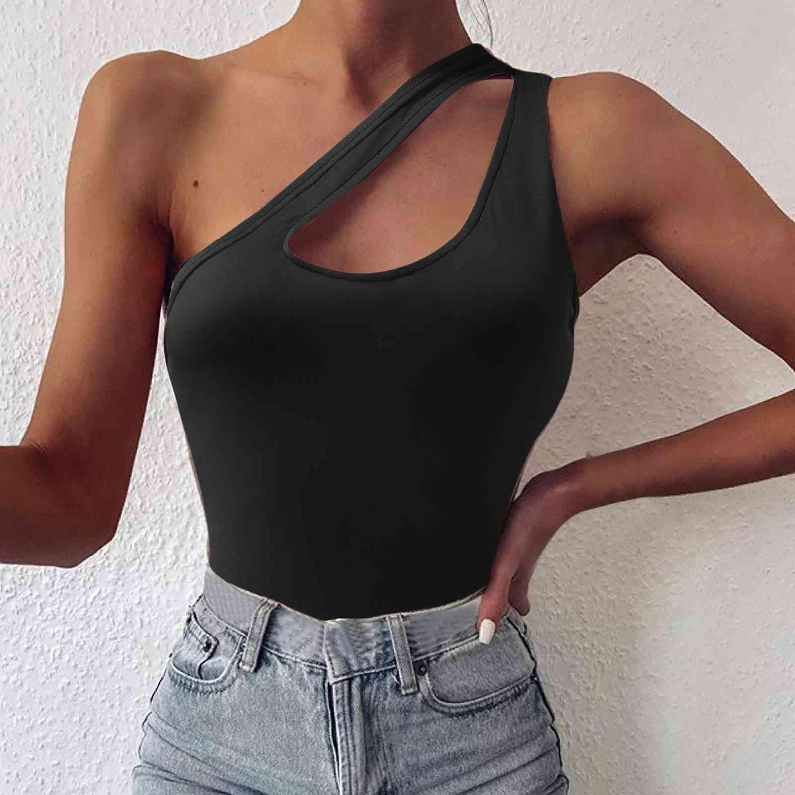 Camila One Shoulder Cutout Cami Tank Top