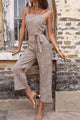 Trina Printed Tie-Waist Wide Leg Jumpsuits
