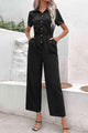 Diana Collared Neck Short Sleeve Jumpsuits