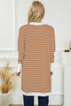 Aisha Striped Open Front Longline Solid Cardigan - Vestir en Moda