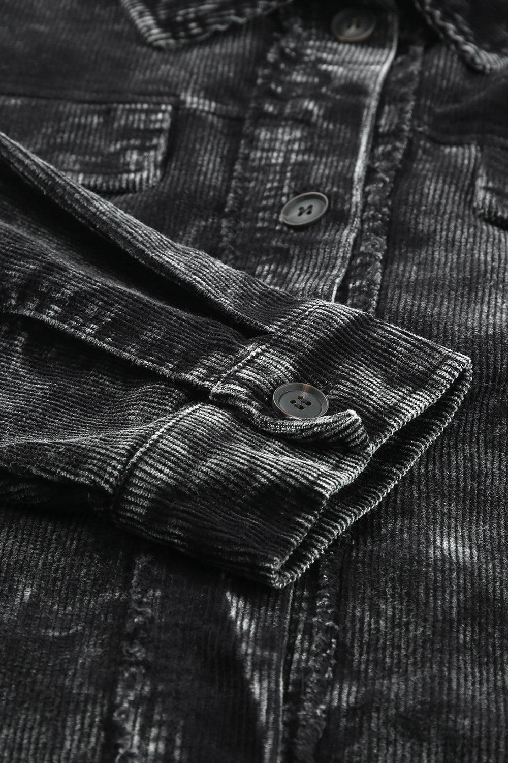 Alessandra Washed Button Down Dropped Shoulder Jacket - Vestir en Moda