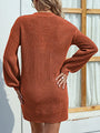 Aliannie Buttoned V-Neck Sweater Elegant Dress - Vestir en Moda