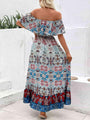 Amalia Printed Off-Shoulder Slit Maxi Dress - Vestir en Moda