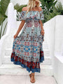 Amalia Printed Off-Shoulder Slit Maxi Dress - Vestir en Moda