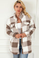 Astrid Plaid Button Down Coat with Pockets Jacket - Vestir en Moda