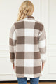 Astrid Plaid Button Down Coat with Pockets Jacket - Vestir en Moda