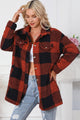 Astrid Plaid Button Down Coat with Pockets Jacket - Vestir en Moda