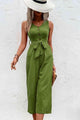 Glenda Tie Belt Sleeveless Jumpsuits with Pockets