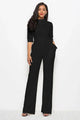 Sesarina Mock Neck Tie-Waist Half Sleeve Jumpsuits