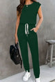 Daylin Drawstring Round Neck Sleeveless Jumpsuits