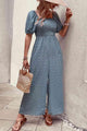Gissel Printed Square Neck Jumpsuits with Pockets