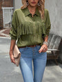 Marianela Buttoned Tassel Collared Neck Shirt