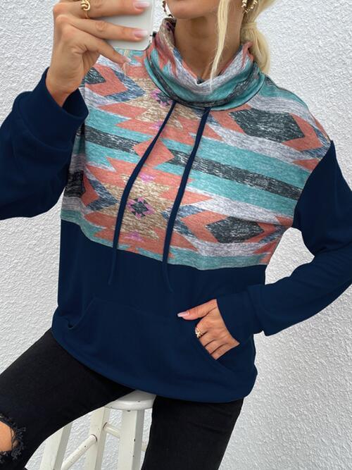 Rosa Geometric Drawstring Long-Sleeve Sweater - Vestir en Moda