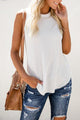 Valentina Waffle Knit Round Neck Tank Top