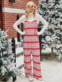 Yolanda Christmas Color Contrast Wide-Legged Jumpsuits