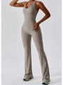 Factima Cutout Wide Strap Bootcut Active Jumpsuits