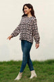 Teresa Floral Flounce Sleeve Round Neck Blouse