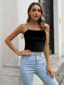 Vianna Straight Neck Cropped Cami Tops