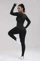 Susan Square Neck Long Sleeve Active Jumpsuits