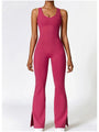 Saralen Wide Strap Bootcut Slit Active Jumpsuits