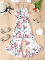 Viki Floral Spaghetti Strap Flare Leg Jumpsuits