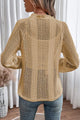 Ronnie Openwork Button Up Long Sleeve Blouse
