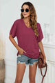 Merida V-Neck Side Ruched T-shirt